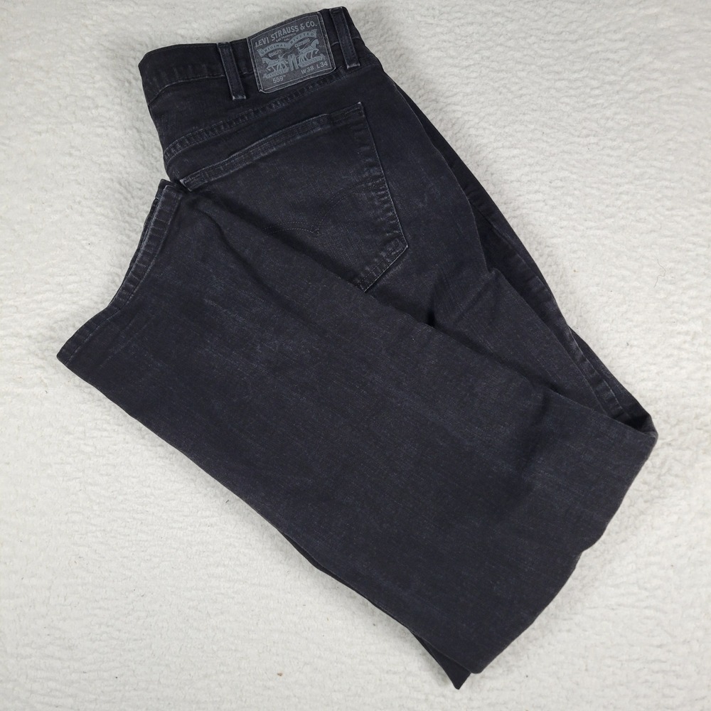 Levi's 559 Relaxed Straight Jeans Mens 38x34 Black Stretch Denim Pants